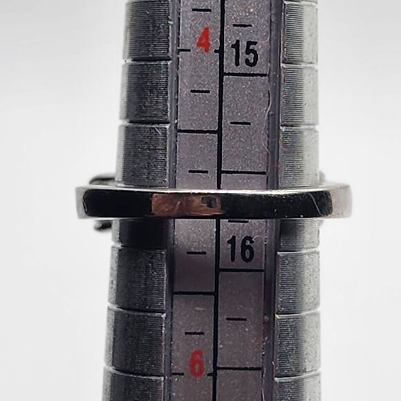 Sterling Silver Round Cubic Zirconia Halo Art Deco Ring (5) - Picture 11 of 11